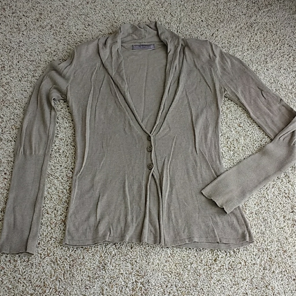 Zara Oatmeal lightweight cardigan size Medium